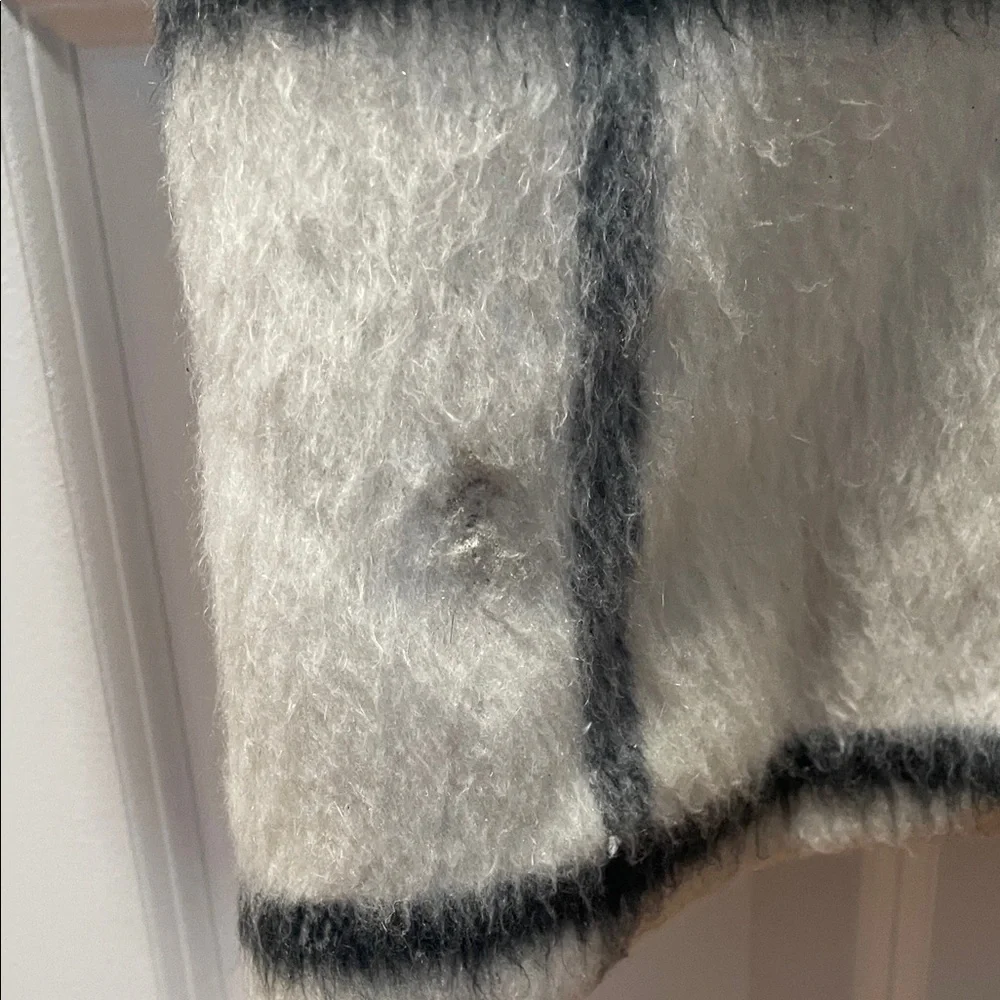 Elevenses Cream and Black Plaid Long Coat - Picture 3 of 4